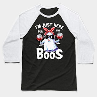 I'm Just Here For He Boos Funny Halloween Drinking Baseball T-Shirt